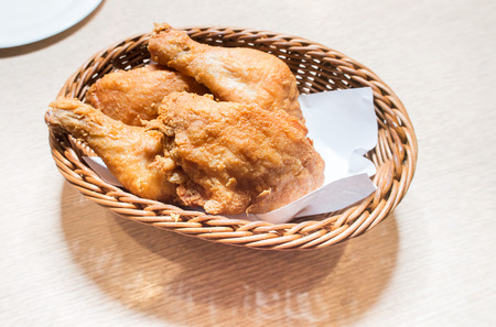 Fried chicken in a basketの写真素材