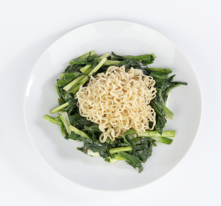 Science Noodles and leekの写真素材