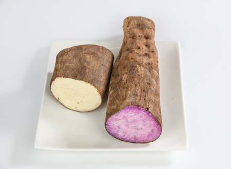yam isolated on white backgroundの写真素材