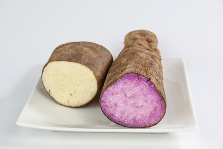 yam isolated on white backgroundの写真素材