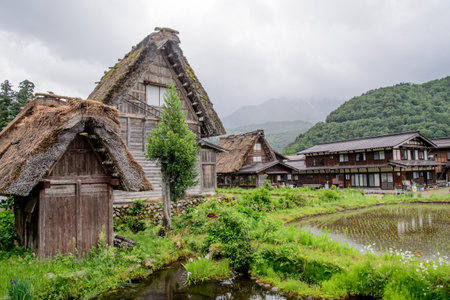 Japan, Shirakawa-go June 2 2017: Historic Villages of Shirakawa-go and Gokayama in spring, travel landmark of Japanのeditorial素材