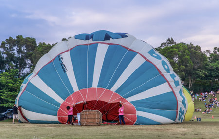 Taitung, Taiwan - August 3, 2015: Taiwan international balloon festival in Luye Gaotai, Taitungのeditorial素材