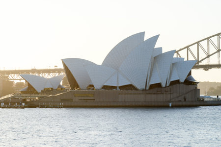 SYDNEY - October 12: Sydney Opera House view on October 12, 2017 in Sydney, Australia. The Sydney Opera House is a famous arts center. It was designed by Danish architect Jorn Utzon, finally opening in 1973.のeditorial素材
