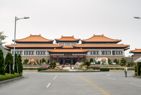 Kaohsiung, Taiwan - December 1,2017: Front Hall in Fo Guang Shan Buddha Museumのeditorial素材