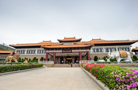 Kaohsiung, Taiwan - December 1,2017: Front Hall in Fo Guang Shan Buddha Museumのeditorial素材