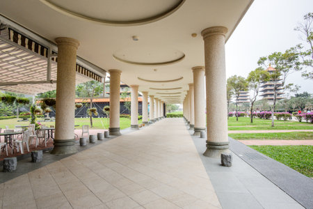 Kaohsiung, Taiwan - December 1,2017: Grand corridor in Fo Guang Shan templeのeditorial素材