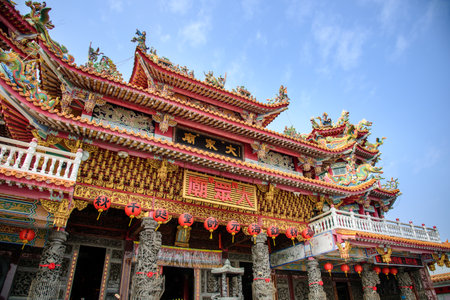 Taiwan ,Tainan Sicao - March 9: Sicao Dazhong Temple ,the chinese word on the temple is "Dazhong Temple" in Tainan,Taiwanのeditorial素材