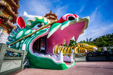 Lotus Pond Lianchihtan is a artificial lake and popular tourist destination on the east side of Zuoying District in Kaohsiung City in southern Taiwan.のeditorial素材