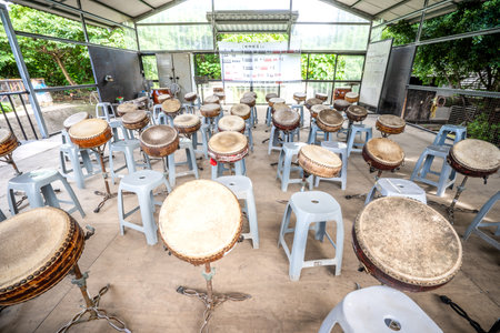 TAINAN, TAIWAN August 2, 2018: Ten drum culture area in Tainan which is reconstruction from old sugar factory.のeditorial素材