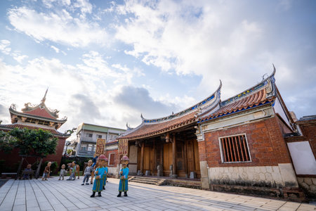 Kaohsiung, Taiwan-september 4,2018: Fongyi Academy is located at the east side of the Cheng-huang Temple on Fong-ming street, Fong-Shan Districtのeditorial素材
