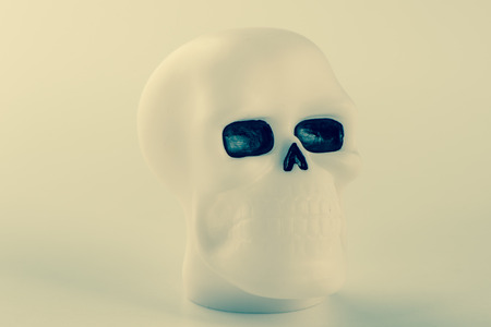 Beautiful halloween decoration trick or treat on white background with filter, concept of halloween party, copy space(text space), close-up, blank for textの写真素材