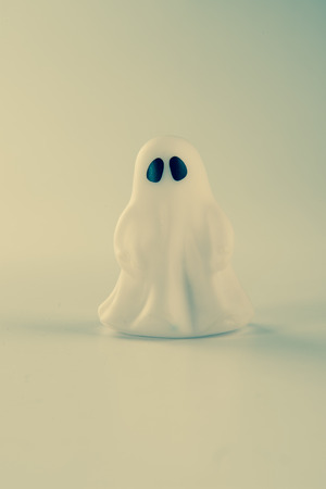 Beautiful halloween decoration trick or treat on white background with filter, concept of halloween party, copy space(text space), close-up, blank for textの写真素材