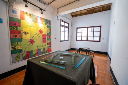 Taoyuan, Taiwan-Sep. 02, 2020: Matsu New Village Art Park in, traditional house of a cultural asset preservation heritage in Zhongli District, military dependents' village.のeditorial素材