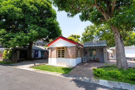 Taoyuan, Taiwan-Sep. 02, 2020: Matsu New Village Art Park in, traditional house of a cultural asset preservation heritage in Zhongli District, military dependents' village.のeditorial素材