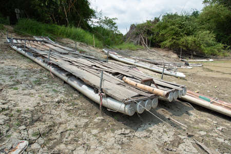 Drought lake and land in Guantian, Tainan, Taiwan named The Lake of Dreams Water shortage concept.の写真素材