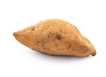 Raw sweet potato yam isolated on white table background.の写真素材