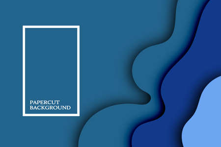 Vector of blue papaercut background design concept