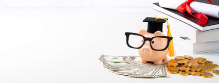 Design concept of new fresh graduate trying to find a job and earning money.