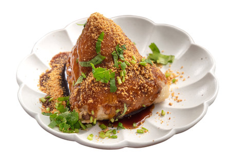 Zongzi, rice dumpling - Design concept of famous food in duanwu dragon boat festival with clipping path, cut out, isolated on white backgroundの写真素材