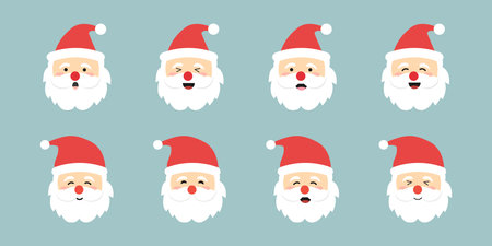 Cute cartoon Santa Claus character for Christmas celebration, father Christmas design concept for holiday.のイラスト素材