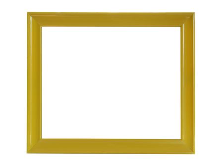 Yellow framework for photos on a white background