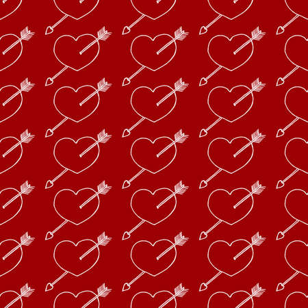 Hand Drawn Hearts. Ideal decoration pattern with doodles elements for your Holiday design: print, wallpaper, wrapping. Hand-Drawing sketch. Romantic background. Valentine's Day. Vector illustration.のイラスト素材