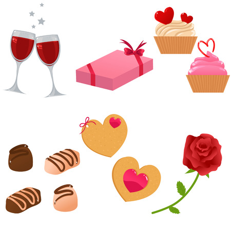 Vector Valentine icon setのイラスト素材