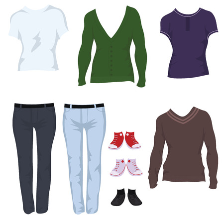Male casual outfitsのイラスト素材