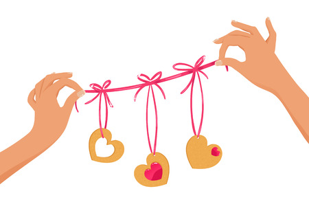 Valentine ribbonのイラスト素材