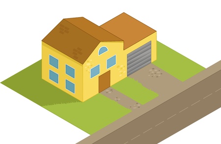 Isometric house illustrationのイラスト素材