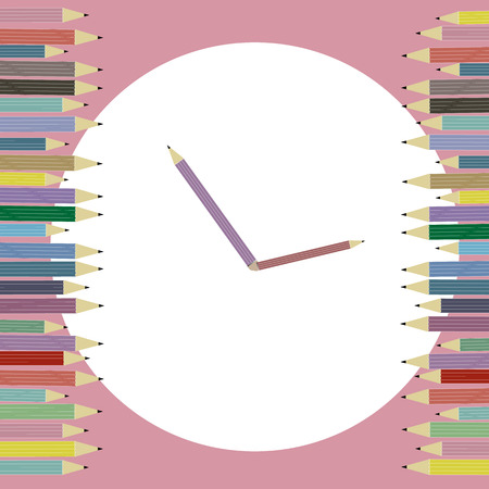 Time to back to school in colour pencilsのイラスト素材