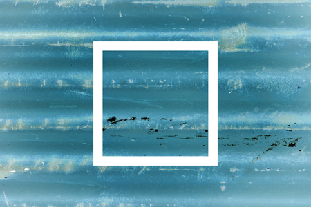 White flat square on abstract metal background. Abstract psychedelic background.の写真素材