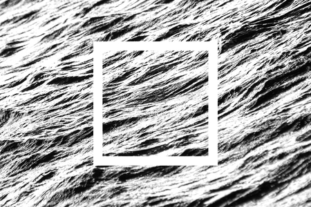 White flat square on abstract water background. Abstract psychedelic background.の写真素材