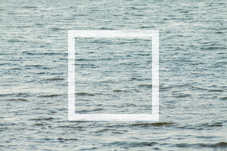 White flat pale square on abstract water background. Abstract psychedelic background.の写真素材