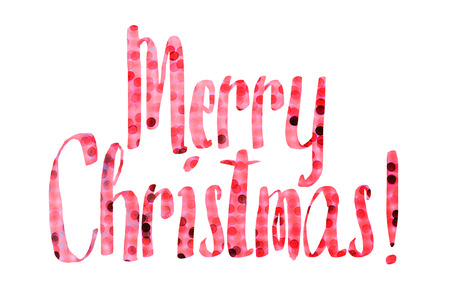 Festive colorful Merry Christmas congratulation on white backgroundの写真素材