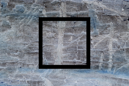 Black flat square on abstract ground background. Abstract psychedelic background.の写真素材
