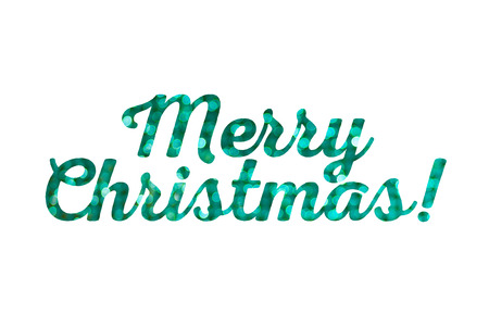 Festive colorful Merry Christmas congratulation on white backgroundの写真素材