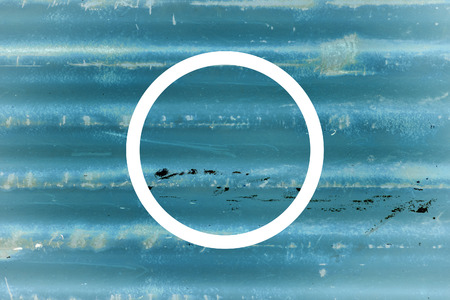 White flat circle on abstract metal background. Abstract psychedelic background.の写真素材