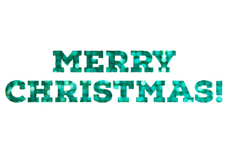 Festive colorful Merry Christmas congratulation on white backgroundの写真素材