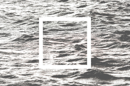 White flat square on abstract water background. Abstract psychedelic background.の写真素材