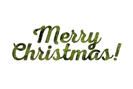 Festive colorful Merry Christmas congratulation on white backgroundの写真素材