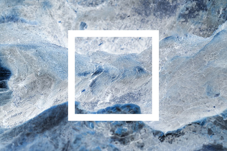 White flat pale square on abstract water background. Abstract psychedelic background.の写真素材