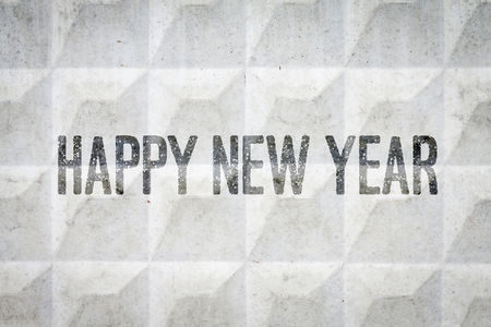 Happy new year grunge congratulation on concrete wall backgroundの写真素材