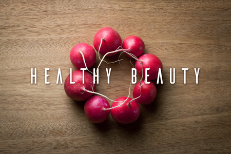 Healthy beauty. Radish accessory.の写真素材