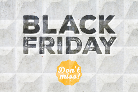 Black friday rectangular banner. Graffiti on molded concrete wallの写真素材