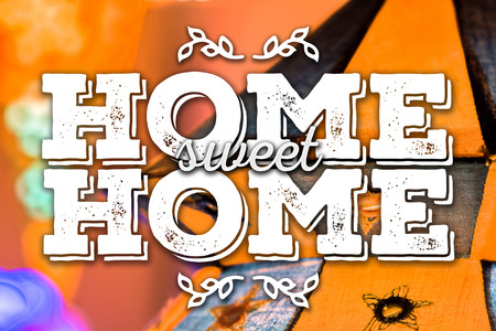 Home sweet home. Warm and cozy card.の写真素材