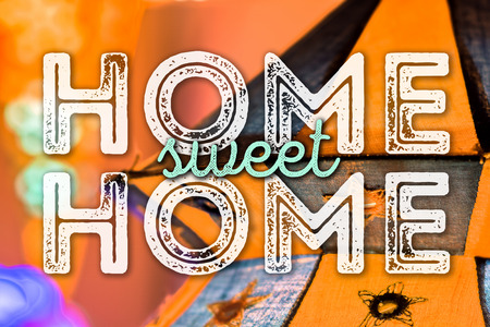 Home sweet home. Warm and cozy card.の写真素材