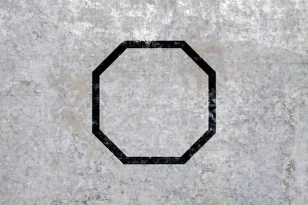 Flat octagon on abstract grunge metal texture