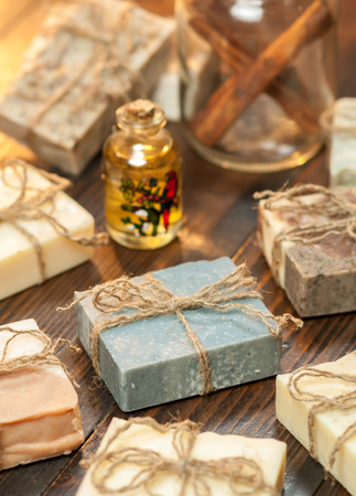 Organic handmade soap.の写真素材