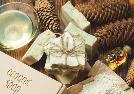 Organic handmade soap.の写真素材